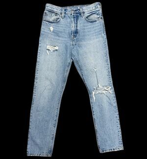 Levi’s Premium 501 Skinny High Rise Distressed Blue Denim Jeans Size 29